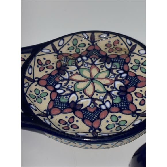 Javier Servin Hand Painted Talavera Handled Shot Glass With Serving Tray - Picture 4 of 5